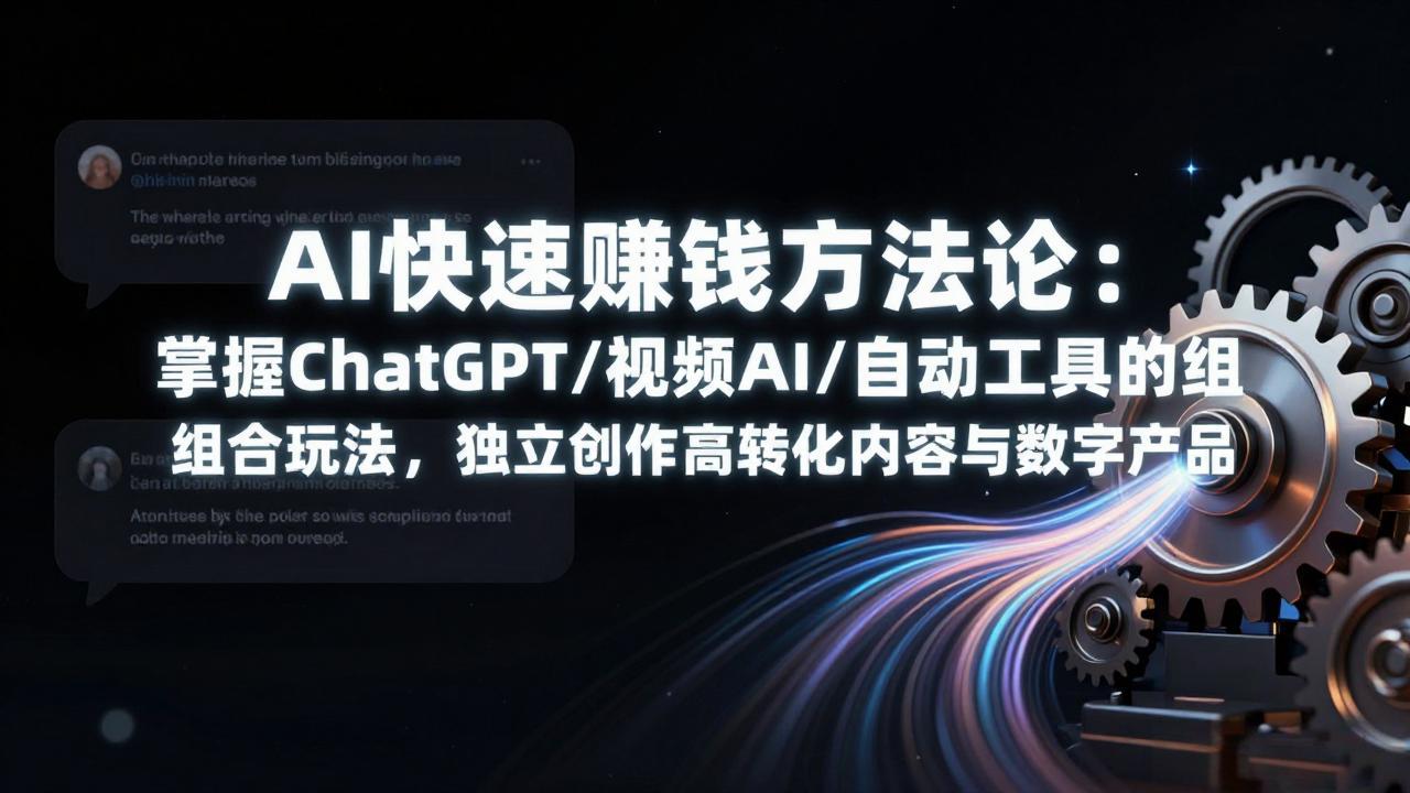 AI快速赚钱方法论：掌握ChatGPT/视频AI/自动化工具的组合玩法，独立创作高转化内容与数字产品-云享网创