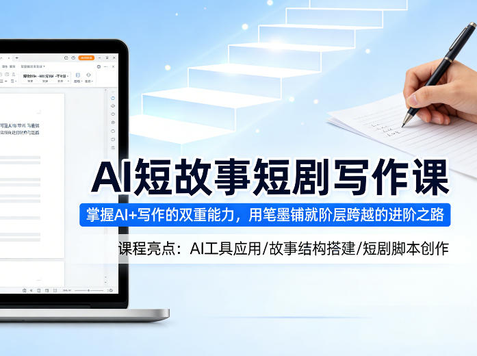 AI短故事短剧写作课，掌握AI+写作的双重能力，用笔墨铺就阶层跨越的进阶之路-云享网创