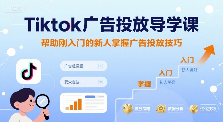 Tiktok广告投放导学课，帮助刚入门的新人掌握广告投放技巧-云享网创