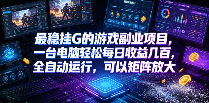 最稳挂G的游戏副业项目，一台电脑轻松每日收益几百，全自动运行，可以矩阵放大【揭秘】-云享网创