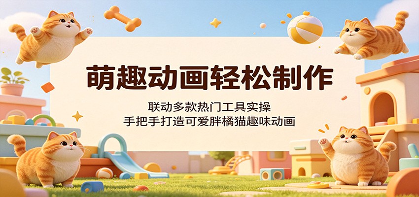 萌趣动画轻松制作，联动多款热门工具实操，手把手打造可爱胖橘猫趣味动画-云享网创