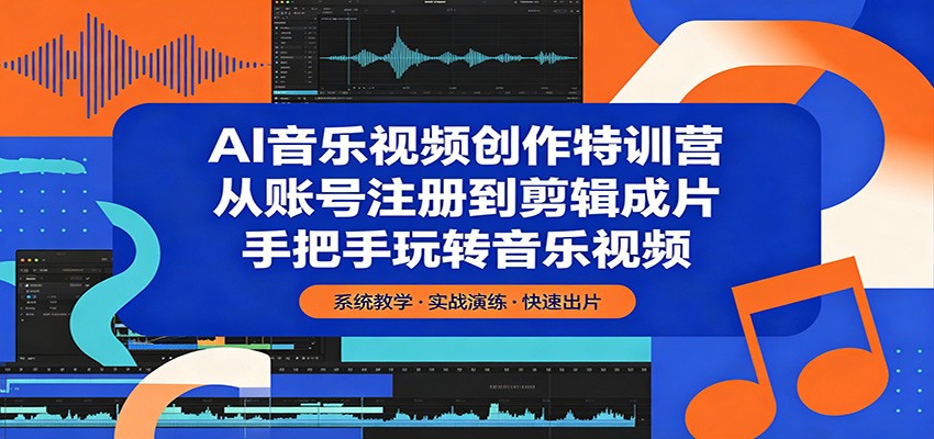 AI音乐视频创作特训营：从账号注册到剪辑成片，手把手玩转音乐视频-云享网创