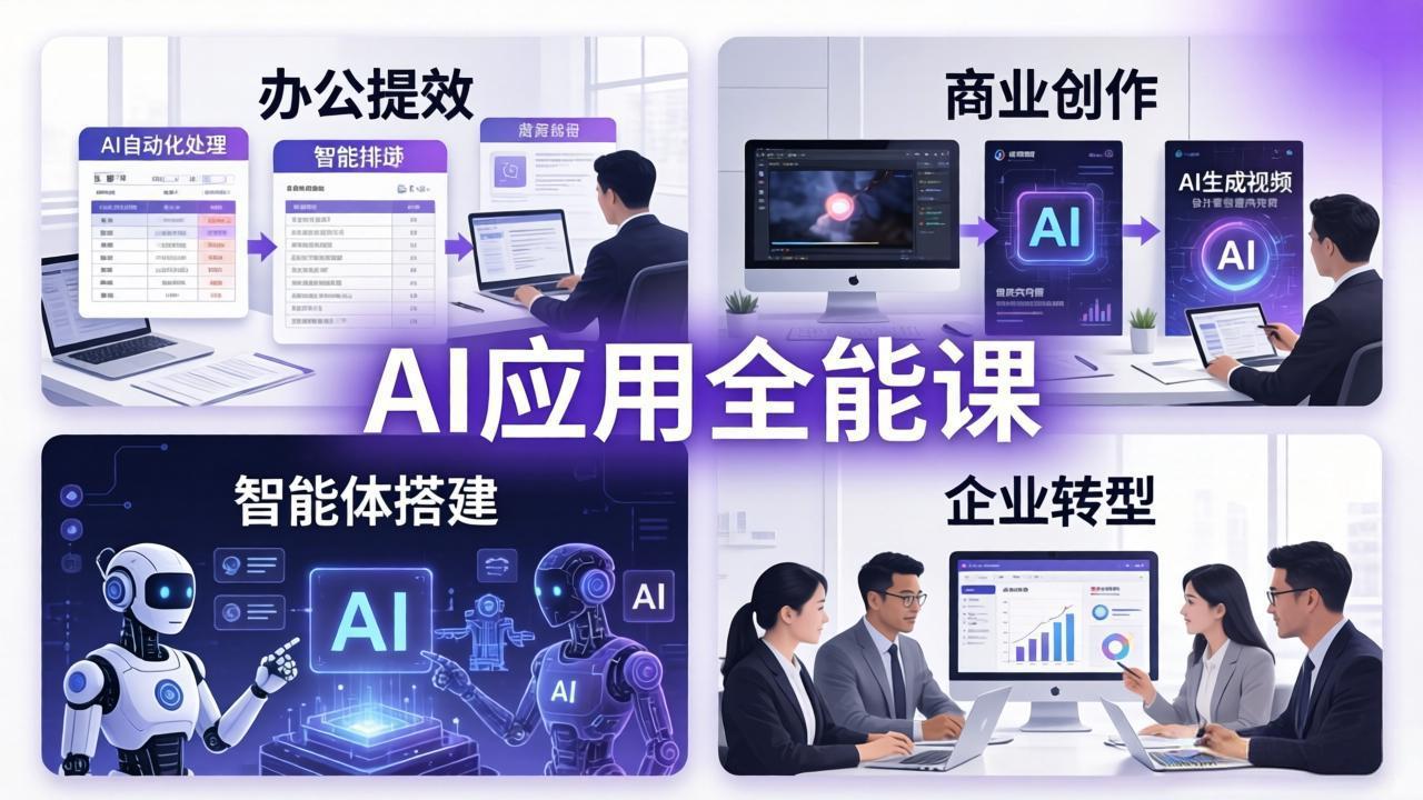 AIGC 应用全能课：办公提效、商业创作、智能体搭建、企业转型，一站式学会AI应用-云享网创