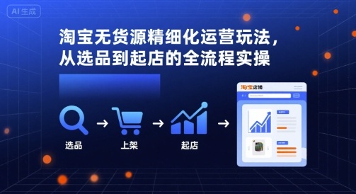 淘宝无货源精细化运营玩法，从选品到起店的全流程实操-云享网创