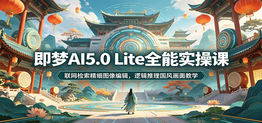 即梦AI5.0 Lite全能实操课:联网检索精细图像编辑,逻辑推理国风画面教学-云享网创