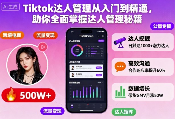 Tiktok达人管理从入门到精通,助你全面掌握达人管理秘籍-云享网创