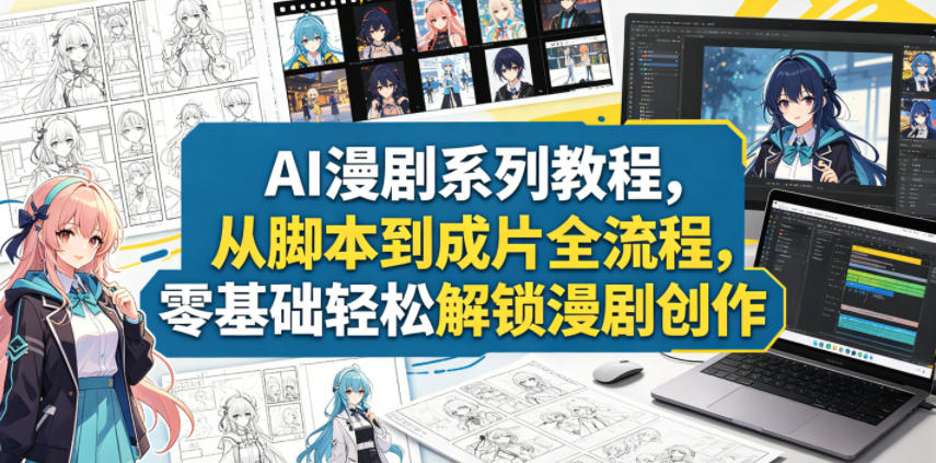 AI漫剧系列教程，从脚本到成片全流程，零基础轻松解锁漫剧创作-云享网创