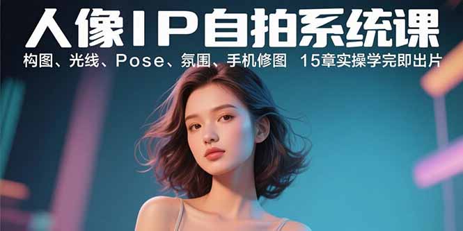 人像IP自拍系统课：构图、光线、Pose、氛围、手机修图 15章实操学完即出片-云享网创