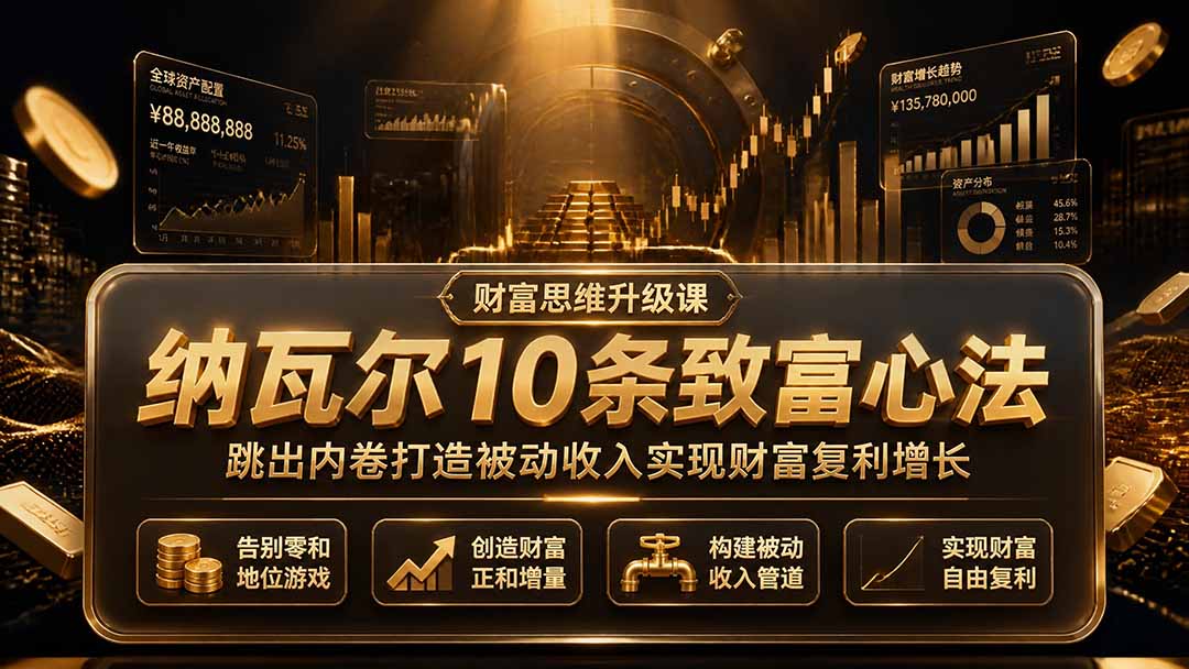 付费文章:纳瓦尔10条致富心法,跳出内卷打造被动收入实现财富复利增长-云享网创