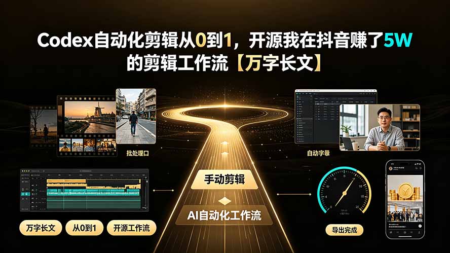 Codex自动化剪辑从0到1，开源我在抖音赚了5W 的剪辑工作流【万字长文】-云享网创