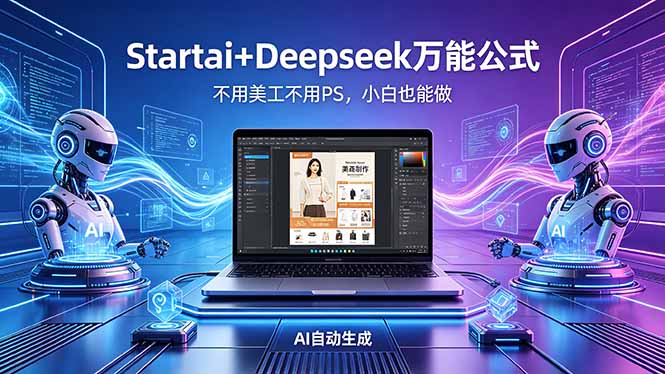 AI自动做电商详情页:Startai+Deepseek万能公式,不用美工不用PS,小白也能做-云享网创